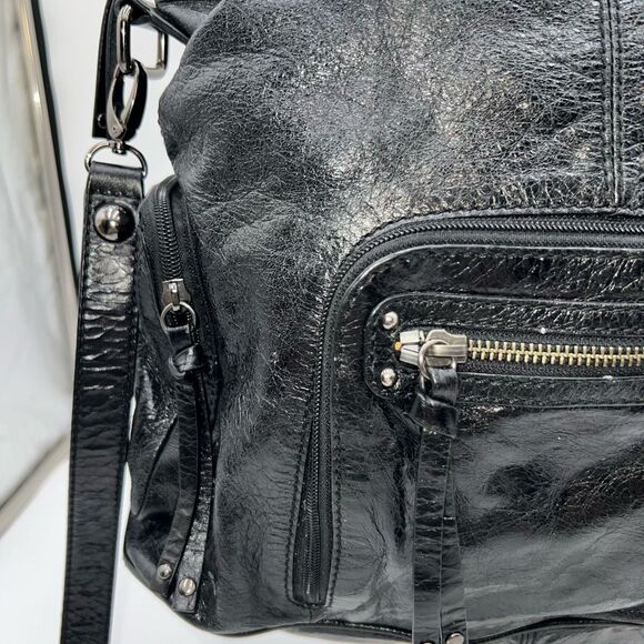 The Sak Black Leather and Silver Hardware Convertible Crossbody - Picture 3 of 12